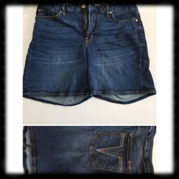 Seven7 Pants - Seven7 Jeans Denim Shorts Dark Wash Stretch 14